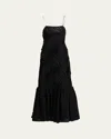 Ulla Johnson Augustina Cami Long Trumpet Dress In Noir In Black