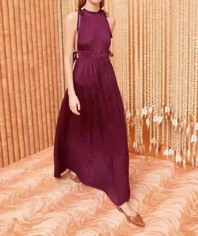 Ulla Johnson Augustine Pleated Maxi Dress In Wine In Pink