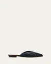 Ulla Johnson Aunika Raffia Ballerina Mules In Black