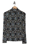 Ulla Johnson Aurelia Printed Turtleneck Pullover In Black