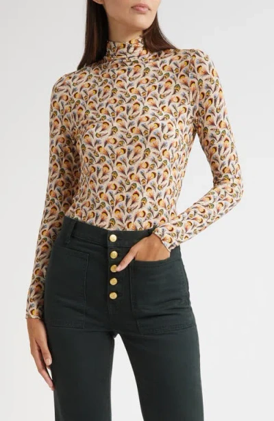 Ulla Johnson Aurelia Funnel Neck Jersey Sweater In Multi