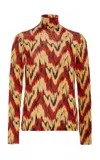 Ulla Johnson Aurelia Geometric Turtleneck Top In Multi