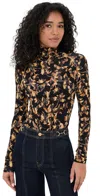 Ulla Johnson Aurelia Jersey Long Sleeve Turtleneck Top Solaris In Black