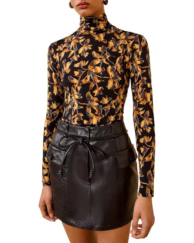 Ulla Johnson Aurelia Jersey Turtleneck Top In Brown
