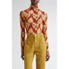 Ulla Johnson Aurelia Geometric Turtleneck Top In Red