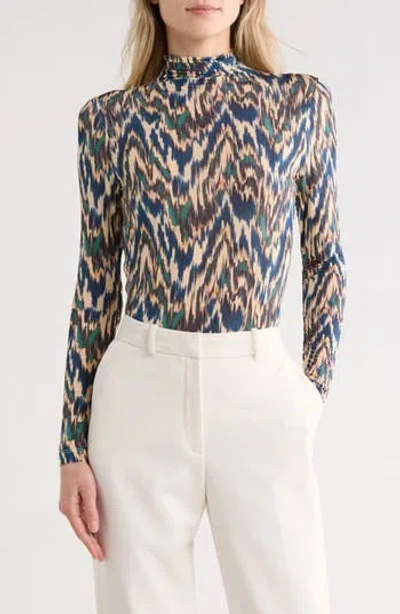 Ulla Johnson Aurelia Long Sleeve Turtleneck Top In Multi