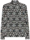Ulla Johnson Aurelia Printed Turtleneck Pullover In Blue