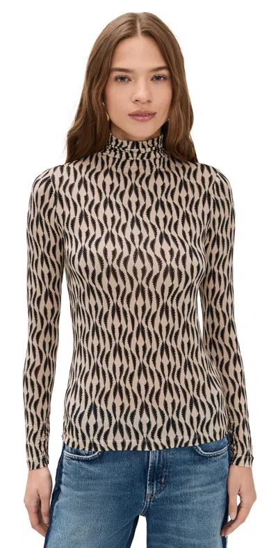Ulla Johnson Aurelia Funnel Neck Jersey Top In Neutral