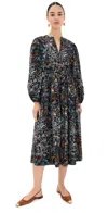 Ulla Johnson Aurelie Ruffled Cotton Midi Dress In Starling