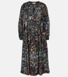 Ulla Johnson Aurelie Ruffled Cotton Midi Dress In Multicoloured