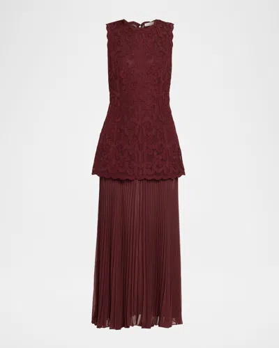 Ulla Johnson Auryn Appliqué Sleeveless Midi Dress In Brown