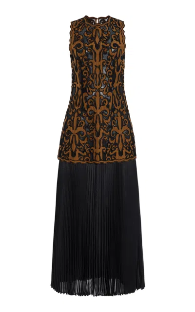 Ulla Johnson Auryn Applique Sleeveless Midi Dress In Multi