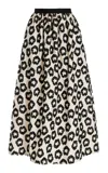 Ulla Johnson Auryn Fil Coupe Taffeta Maxi Skirt In Black,white