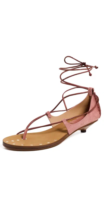 Ulla Johnson Aves Bare Kitten Heel Sandals Fig In Multi