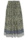Ulla Johnson Avia Pleated Cotton-blend Midi Skirt In Blue