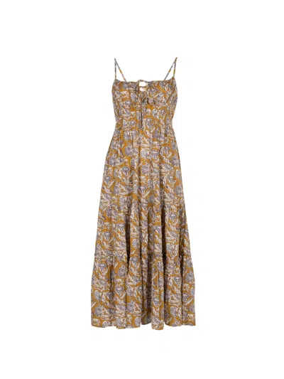 Ulla Johnson Aydin Cami Floral Midi Dress In Yellow