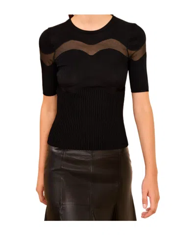 Ulla Johnson Ayla Short Sleeve Top In Black