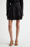 Ulla Johnson Ayla Tiered Cotton Skirt In Noir