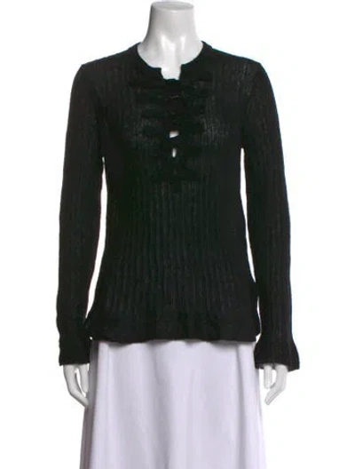 Pre-owned Ulla Johnson Baby Alpaca Crew Neck Sweater In Black