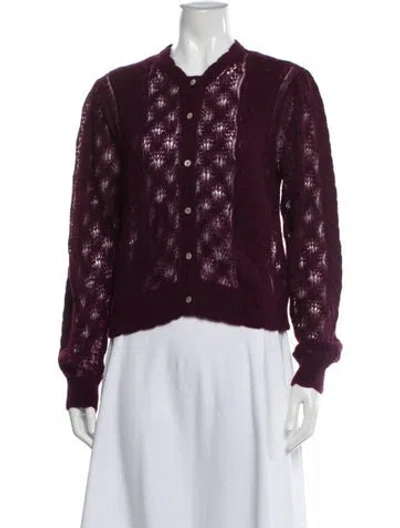 Pre-owned Ulla Johnson Baby Alpaca Crew Neck Sweater In Burgundy