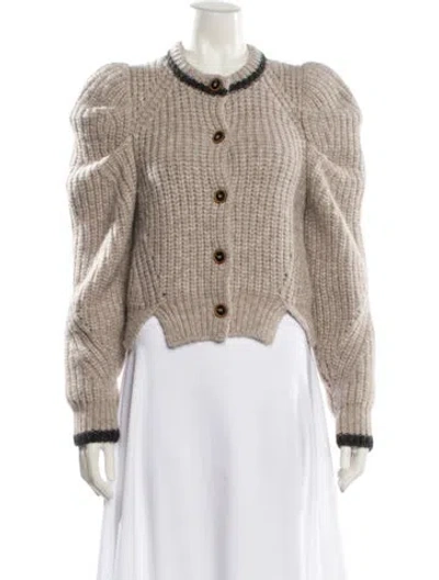 Pre-owned Ulla Johnson Baby Alpaca Crew Neck Sweater In Neutral