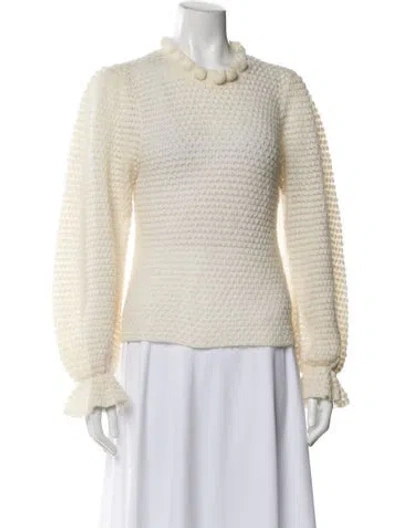Pre-owned Ulla Johnson Baby Alpaca Crew Neck Sweater In Neutral