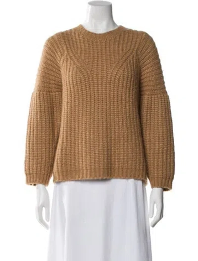 Pre-owned Ulla Johnson Baby Alpaca Crew Neck Sweater In Neutral