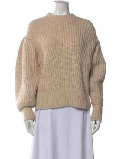 Pre-owned Ulla Johnson Baby Alpaca Crew Neck Sweater In Neutral