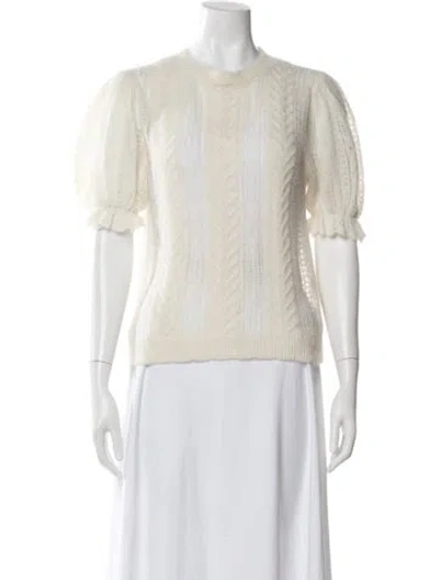 Pre-owned Ulla Johnson Baby Alpaca Crew Neck Sweater In Neutral