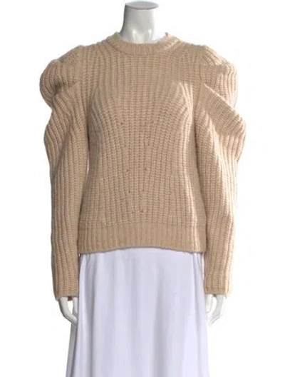 Pre-owned Ulla Johnson Baby Alpaca Crew Neck Sweater In Neutral