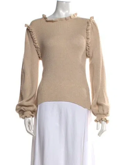 Pre-owned Ulla Johnson Baby Alpaca Crew Neck Sweater In Neutrals