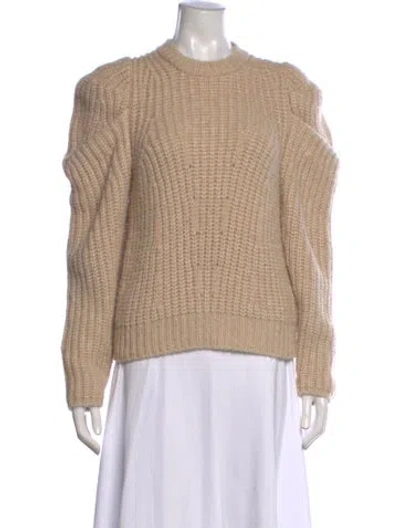 Pre-owned Ulla Johnson Baby Alpaca Crew Neck Sweater In Neutrals