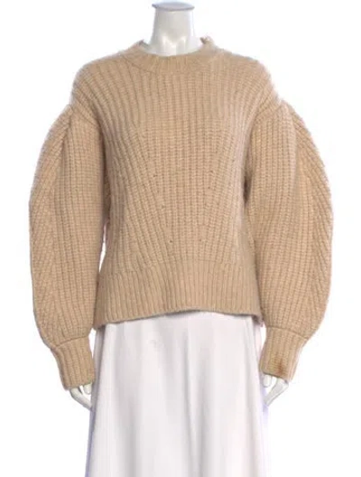 Pre-owned Ulla Johnson Baby Alpaca Crew Neck Sweater In Neutrals