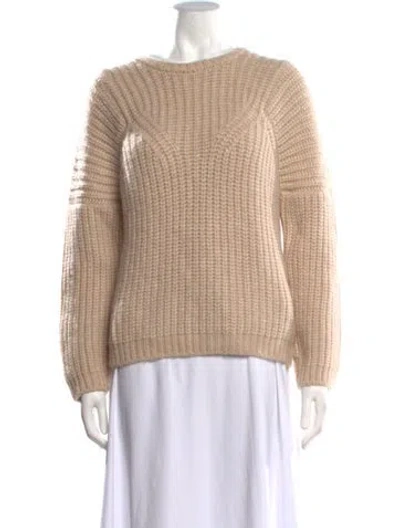 Pre-owned Ulla Johnson Baby Alpaca Crew Neck Sweater In Neutrals