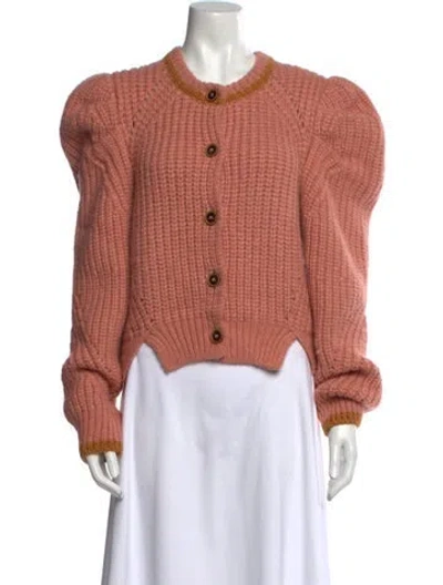 Pre-owned Ulla Johnson Baby Alpaca Crew Neck Sweater In Pink