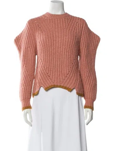 Pre-owned Ulla Johnson Baby Alpaca Crew Neck Sweater In Pink