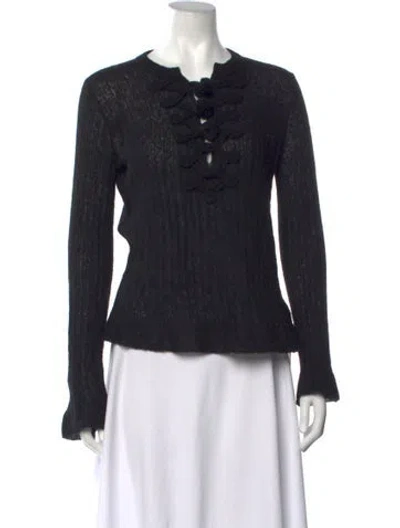 Pre-owned Ulla Johnson Baby Alpaca Crew Neck Sweater In Purple