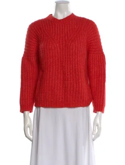 Pre-owned Ulla Johnson Baby Alpaca Crew Neck Sweater In Red