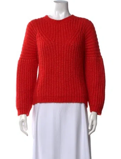 Pre-owned Ulla Johnson Baby Alpaca Crew Neck Sweater In Red