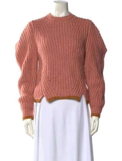 Pre-owned Ulla Johnson Baby Alpaca Crew Neck Sweater W/ Tags In Pink