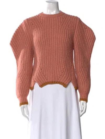 Pre-owned Ulla Johnson Baby Alpaca Crew Neck Sweater W/ Tags In Pink