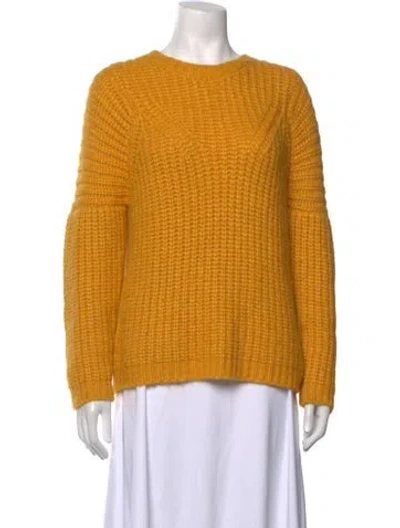 Pre-owned Ulla Johnson Baby Alpaca Crew Neck Sweater In Yellow