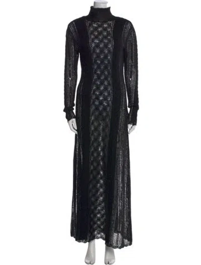 Pre-owned Ulla Johnson Baby Alpaca Long Dress W/ Tags In Black