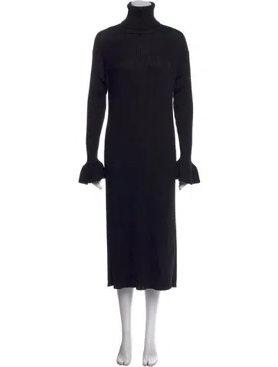 Pre-owned Ulla Johnson Baby Alpaca Midi Length Dress In Black