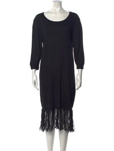 Pre-owned Ulla Johnson Baby Alpaca Midi Length Dress In Black