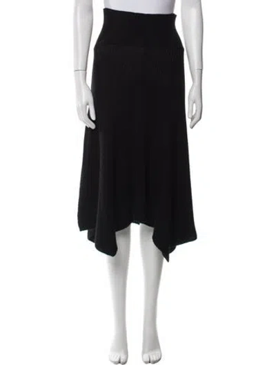 Pre-owned Ulla Johnson Baby Alpaca Midi Length Skirt In Black