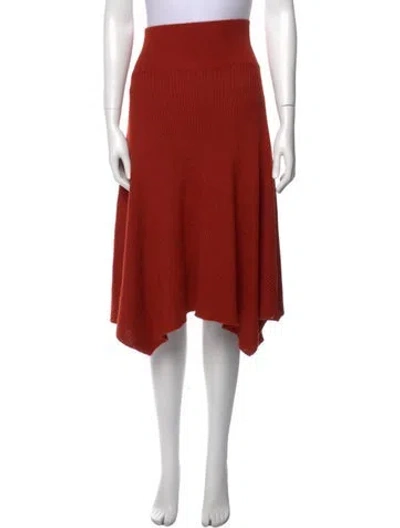 Pre-owned Ulla Johnson Baby Alpaca Midi Length Skirt In Orange