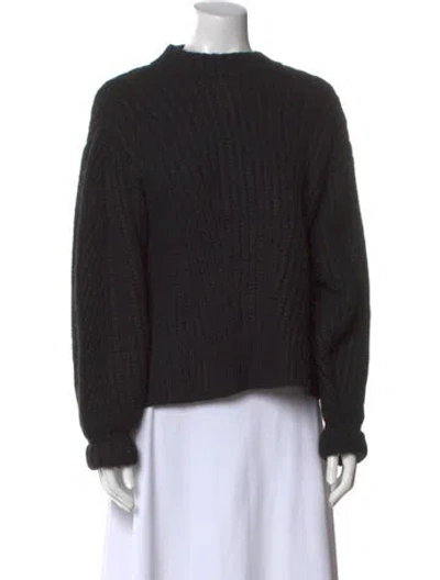 Pre-owned Ulla Johnson Baby Alpaca Mock Neck Sweater In Black
