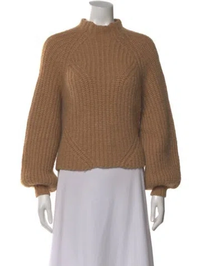 Pre-owned Ulla Johnson Baby Alpaca Mock Neck Sweater In Brown