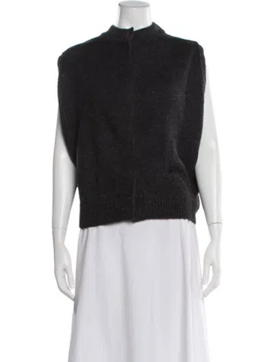 Pre-owned Ulla Johnson Baby Alpaca Mock Neck Sweater In Gray